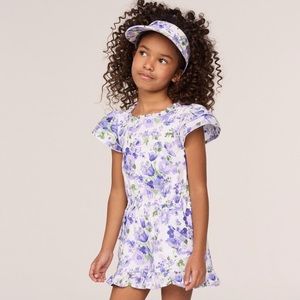 Janie and Jack Lavender Petal Perfect Romper With Matching Visor, Size 10